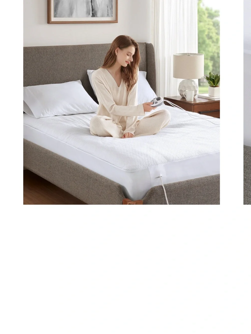 Premier White Waterproof Heated Mattress Pad - King